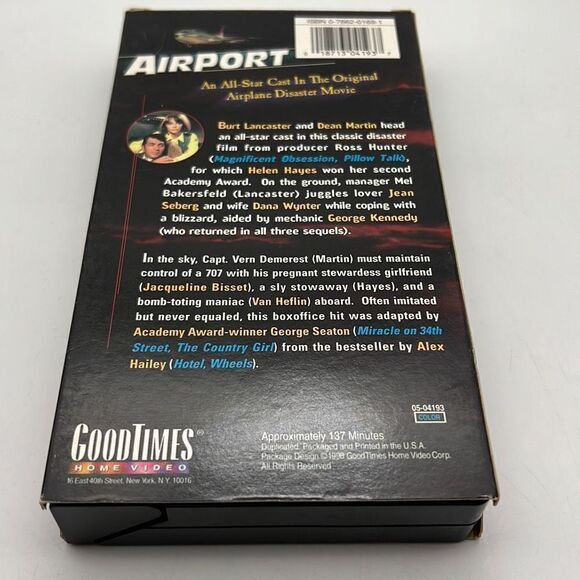 Airport‎ VHS(1998) Video Tape Burt Lancaster, Dean Martin - Picture 2 of 3